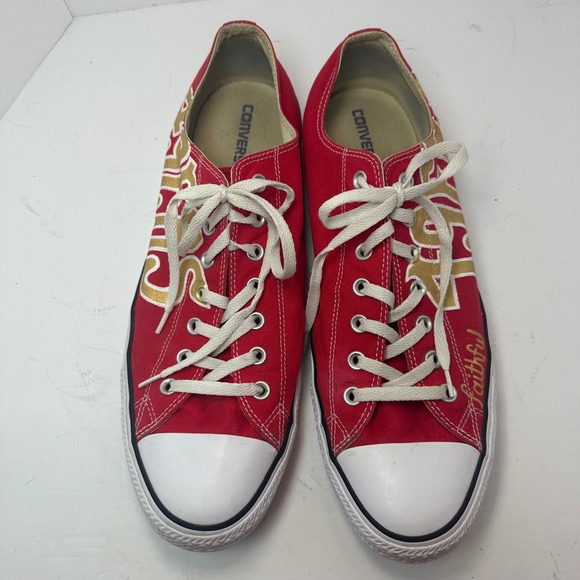 Converse Chuck Taylor All Star Low Top San Francisco 49ers Custom Red Mens Shoes